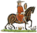 Ritter zur Zeit Friedrich II. bei der Falkenjagd